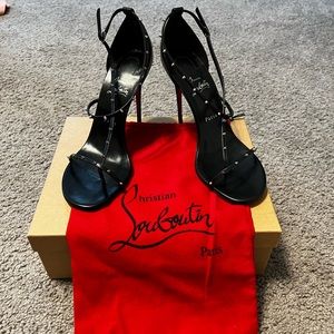❤️Christian Louboutin RIOJANA SPIKES  Strappy Studded Heels❤ Size 42